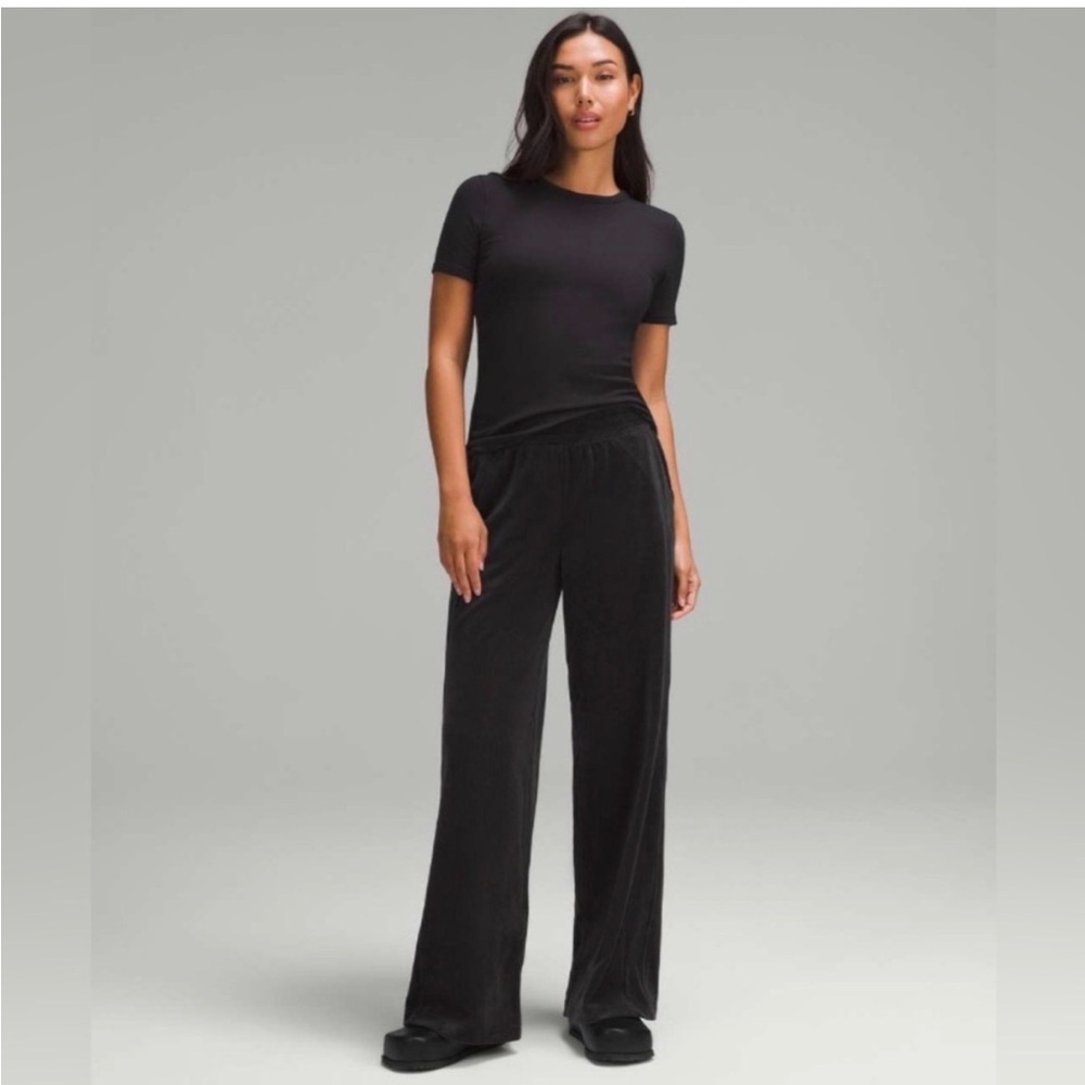 Lululemon Scuba Wide Leg Pants Velvet Cord Dark Gray